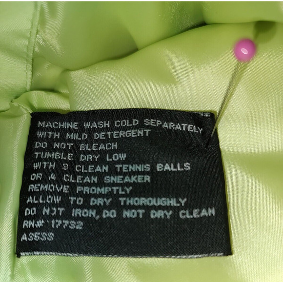 Zeroxposur Woman Quilted Puffer Vest Size 1X Neon Green Down Feathers Zip Snap - Picture 9 of 10